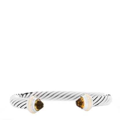 David Yurman Sterling Silver 14K Yellow Gold Citrine 7mm Cable Classics Bracelet 1 of 3
