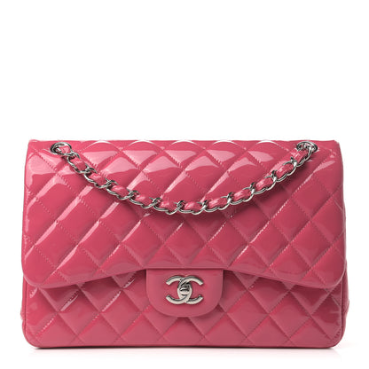 Chanel Patent Quilted Jumbo Double Flap Pink 1 of 13