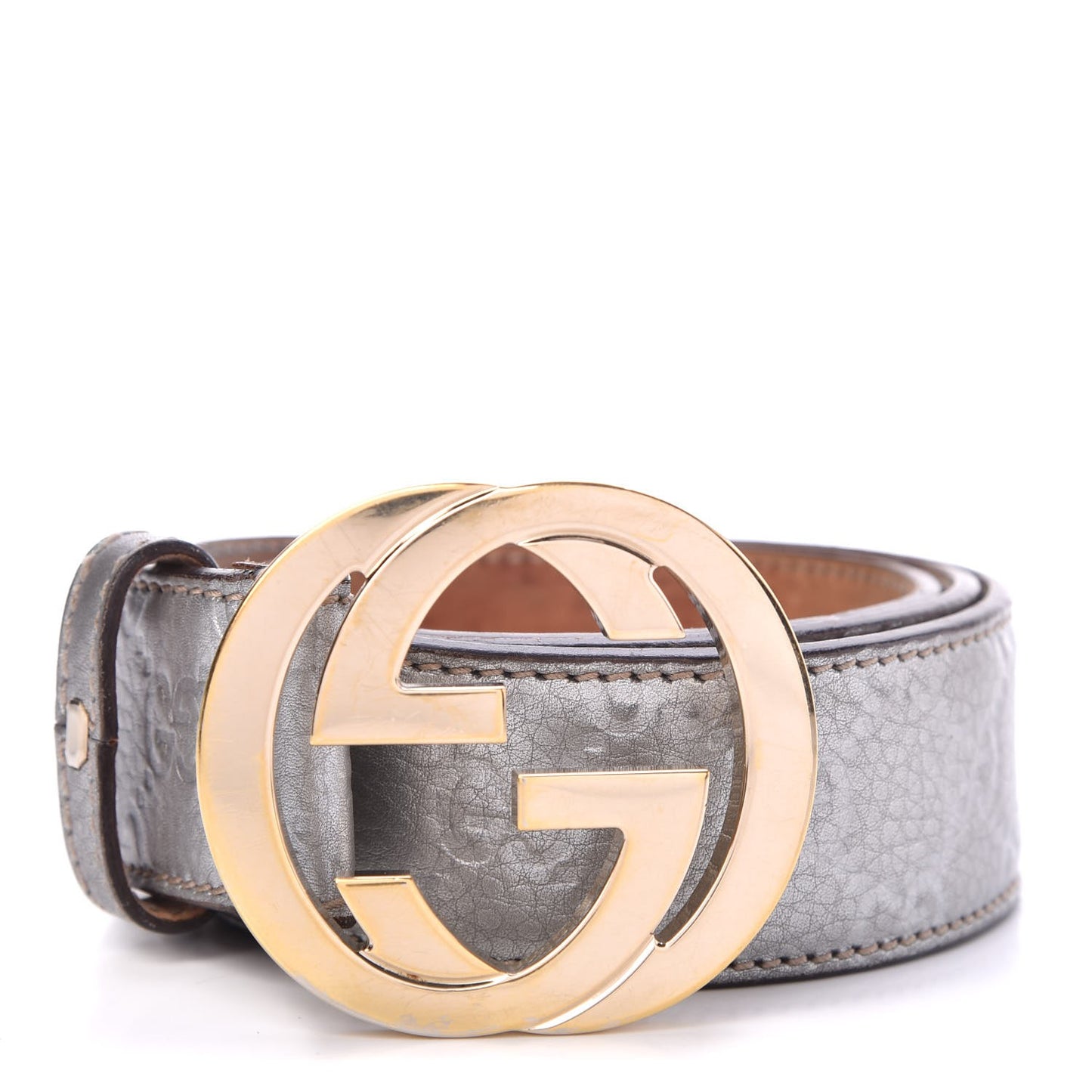 Guccissima Interlocking G Belt 95 38 Silver