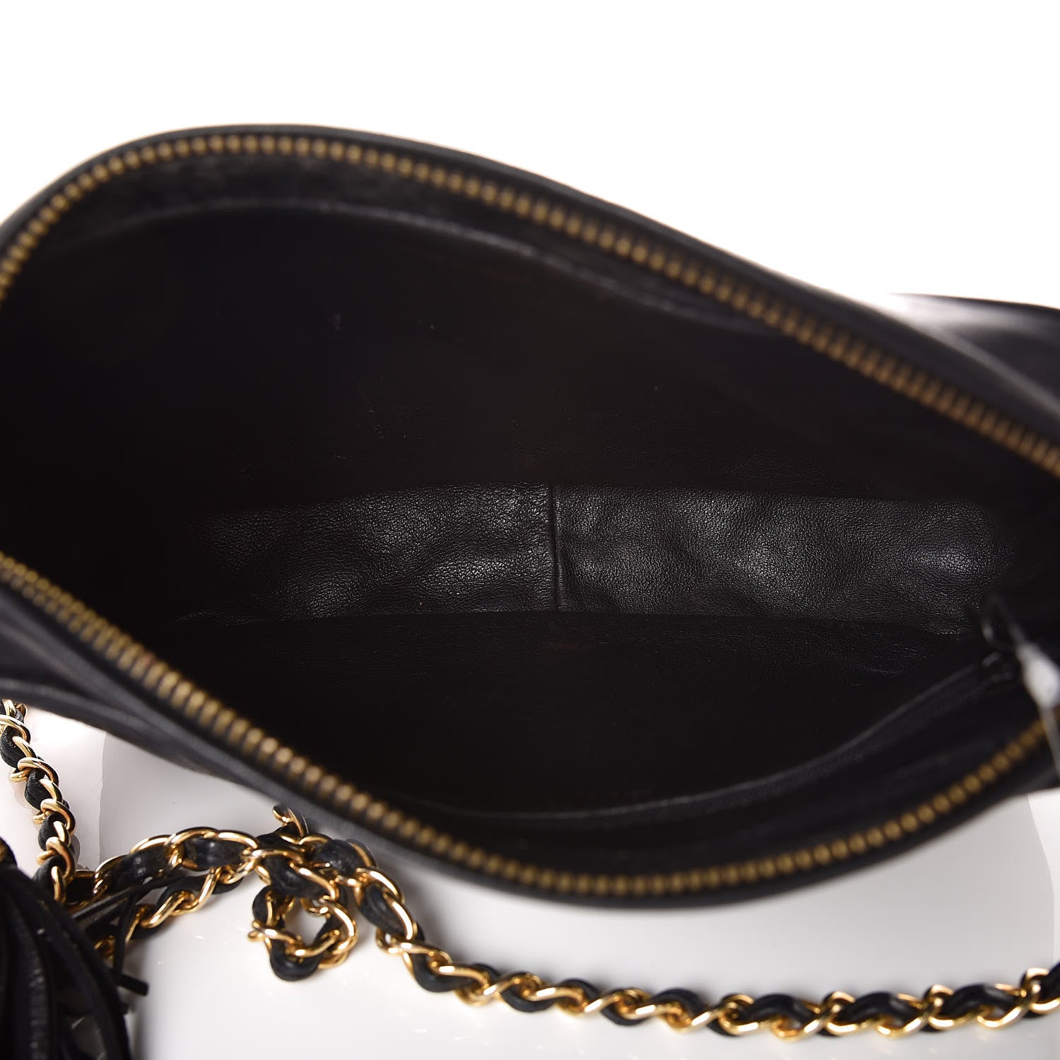 Chanel Lambskin Quilted CC Tassel Camera Case Black 7 of 11
