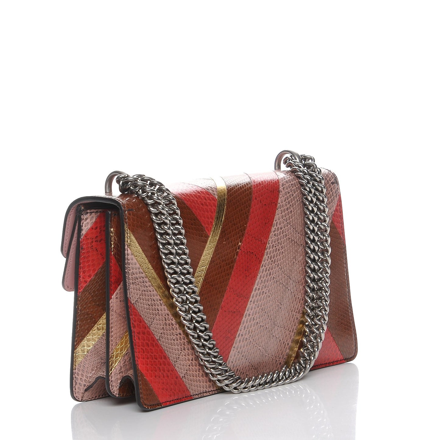 Ayers Snakeskin Chevron Small Dionysus Shoulder Bag Pink
