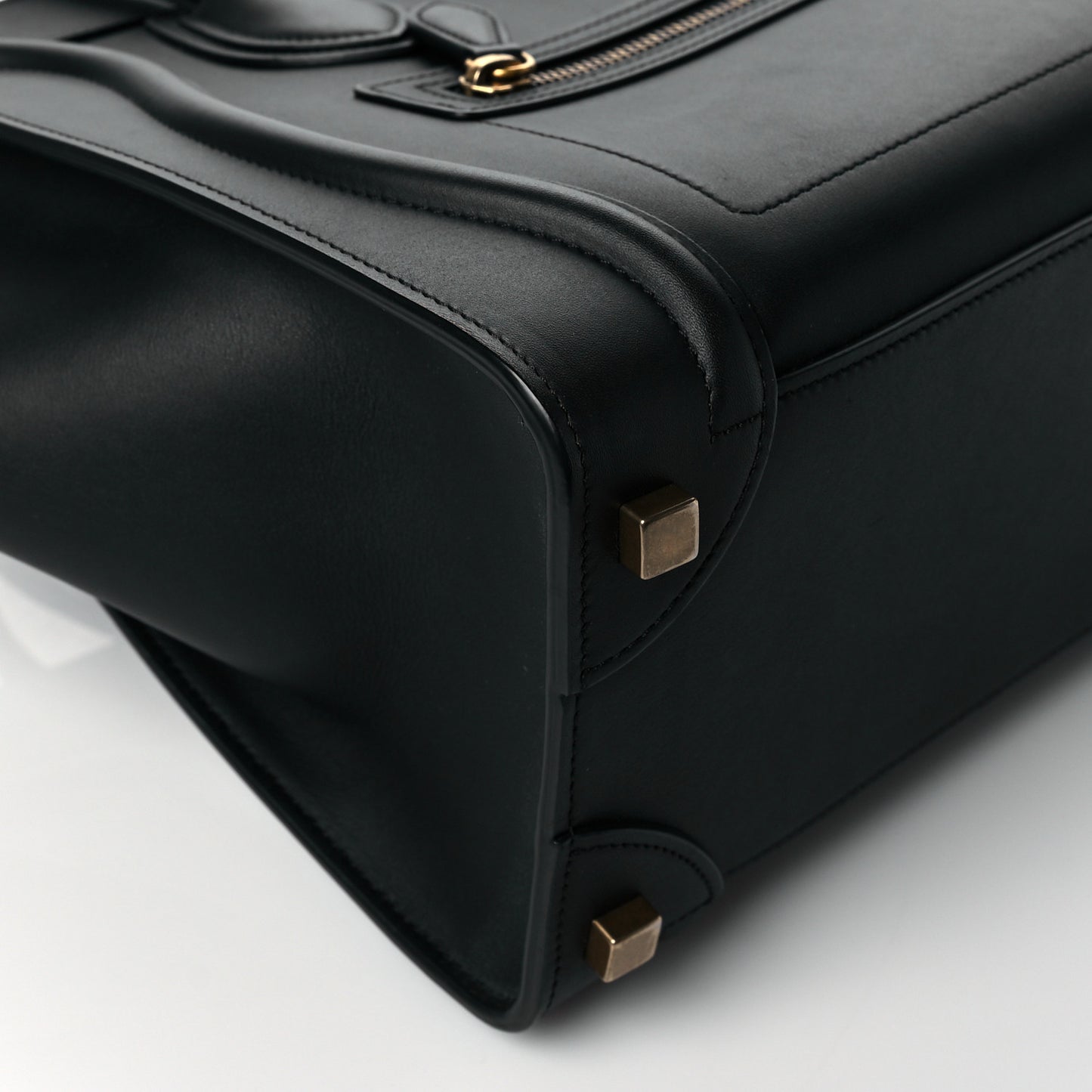 Drummed Calfskin Micro Luggage Black
