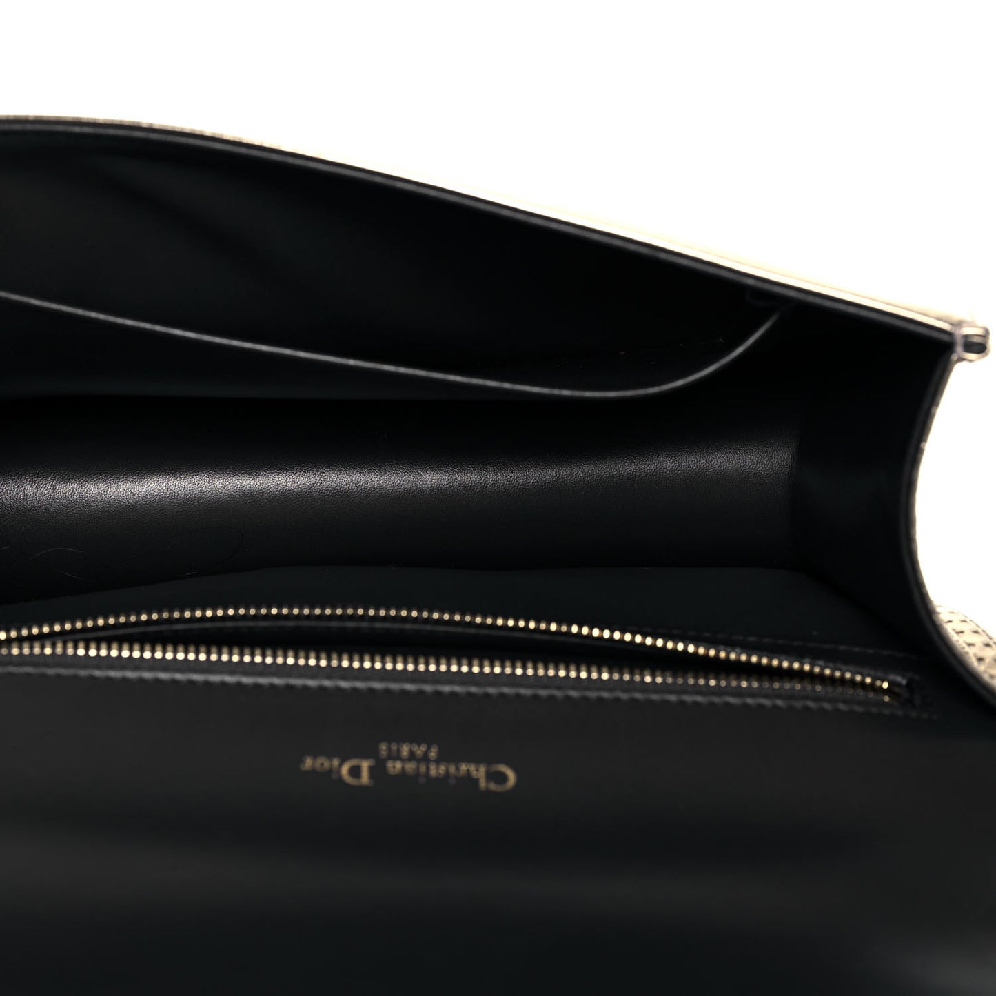 Metallic Patent Micro-Cannage Medium Diorama Flap Bag Gold