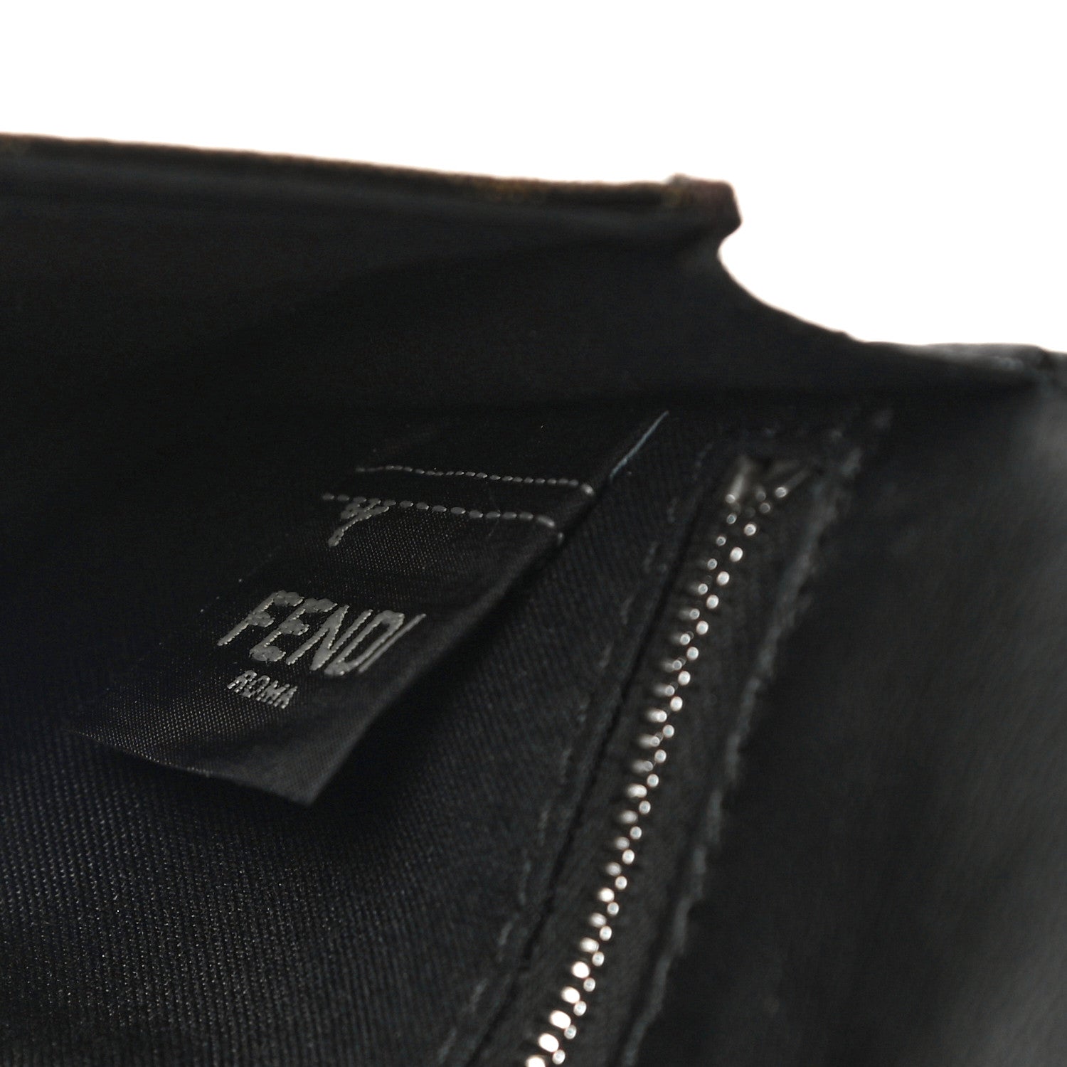 Fendi Recycled Fabric Jacquard Vitello Grace FF 1974 Baguette Belt Pouch Tobacco Moro Black 8 of 11