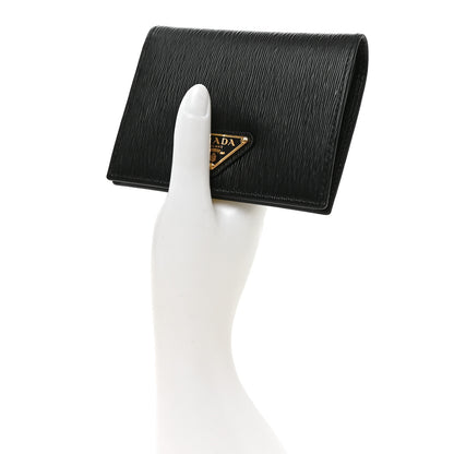 Prada Vitello Move Triangle Card Holder Wallet Black 2 of 6