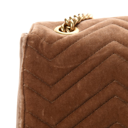 Gucci Velvet Matelasse Medium GG Marmont Shoulder Bag Taupe 14 of 14