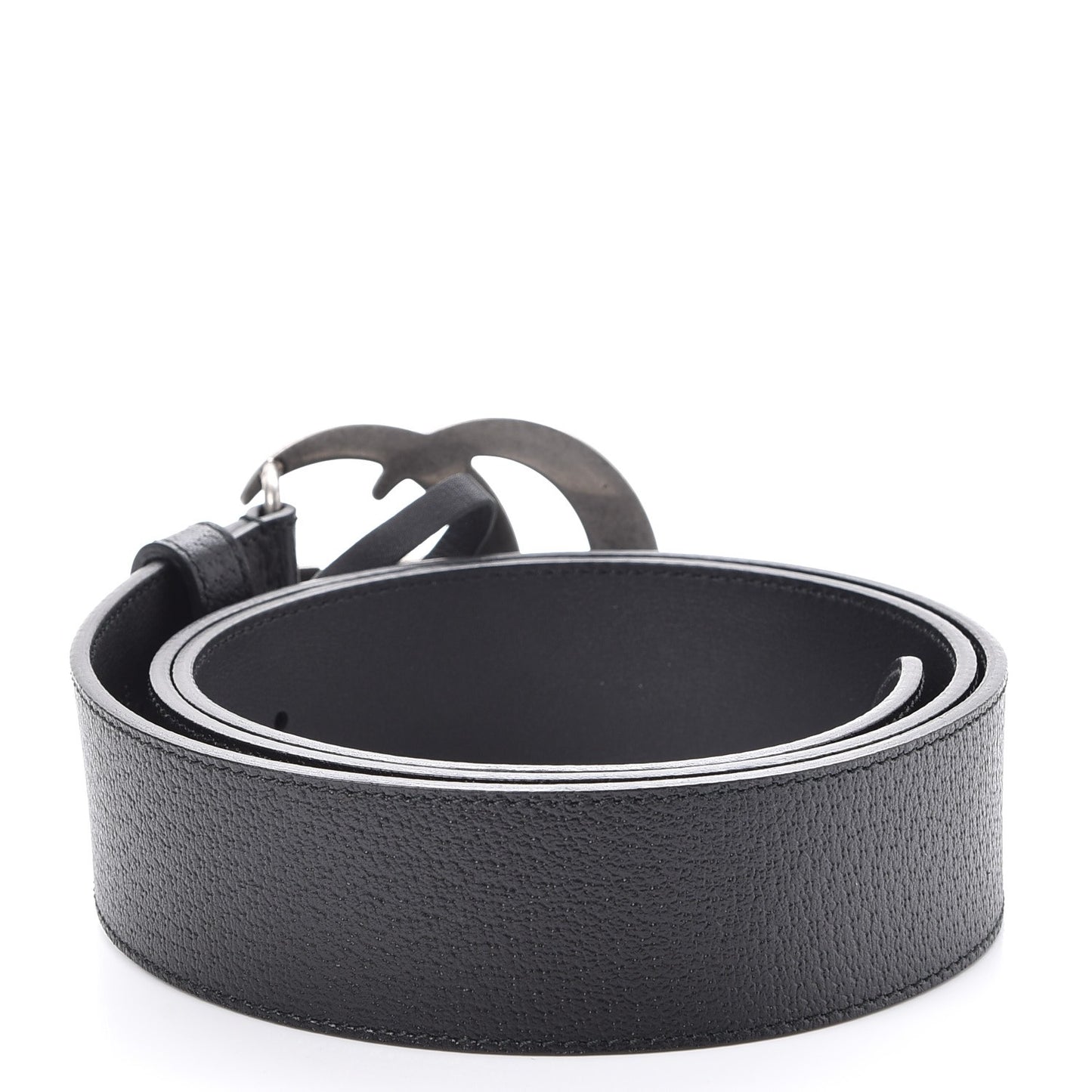 Textured Dollar Calfskin Nickel Double G 40mm Belt 95 38 Black