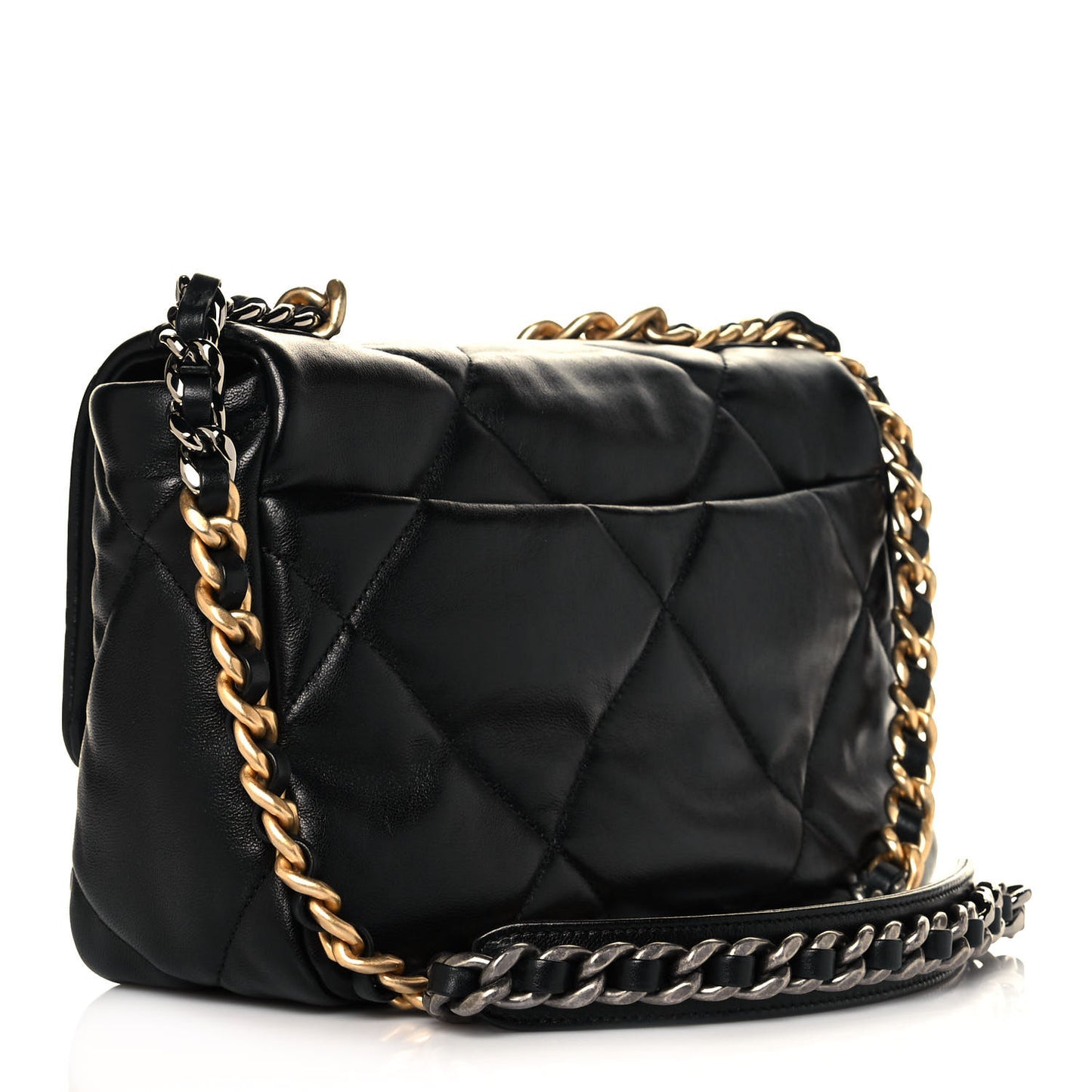 Lambskin Quilted Medium Chanel 19 Flap Black