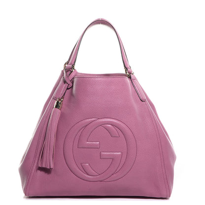 Gucci Pebbled Calfskin Medium Soho Shoulder Bag Fresia Rose 1 of 7