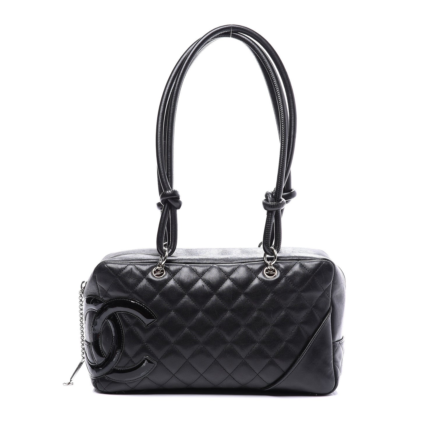 Calfskin Quilted Large Cambon Bowler Black