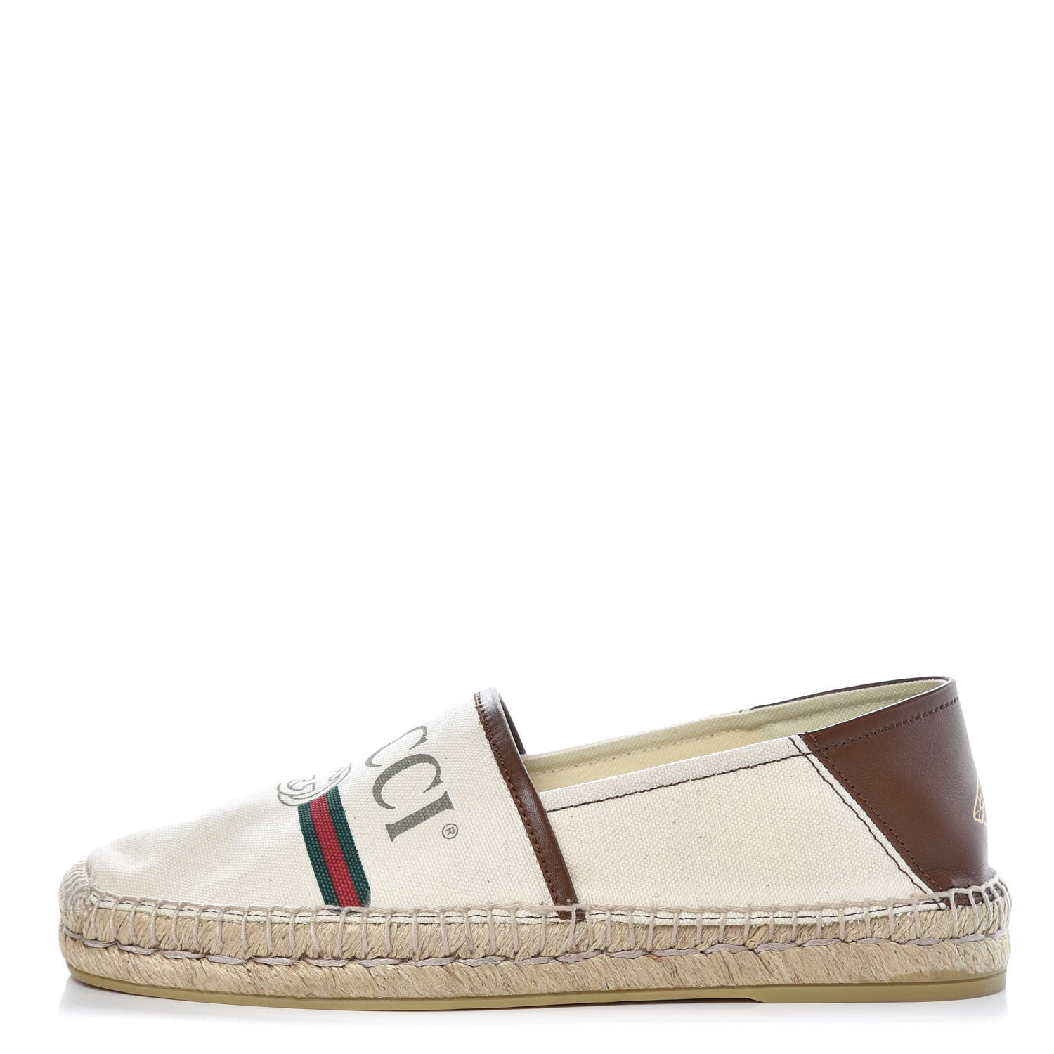 Gucci Canvas Miro Soft Calfskin Logo Mens Espadrilles 5 Greggio Cuir 1 of 10