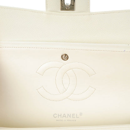 Chanel Caviar Quilted Medium Double Flap White 7 of 9