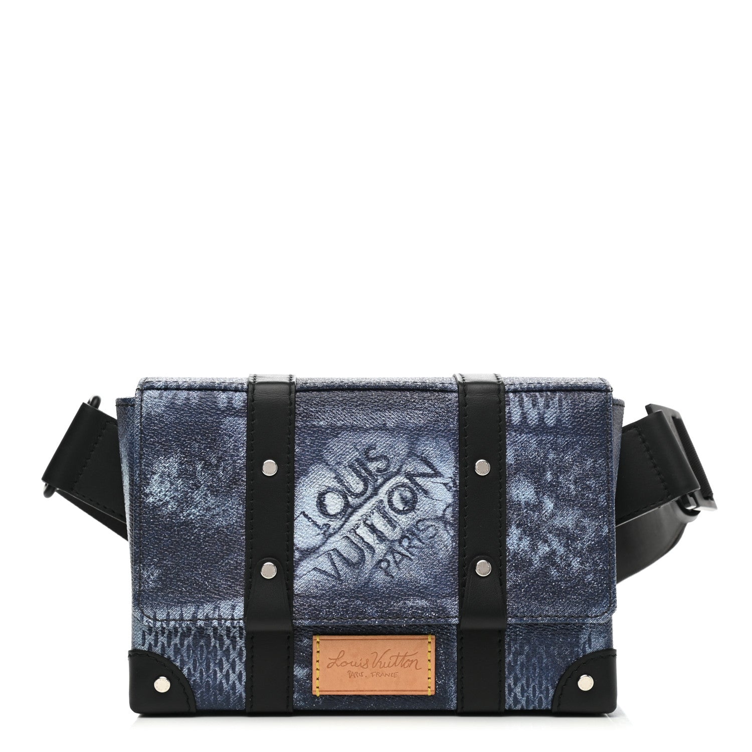 Louis Vuitton Damier Salt Slingback Trunk Black Ocean Blue 1 of 11