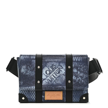 Louis Vuitton Damier Salt Slingback Trunk Black Ocean Blue 1 of 11
