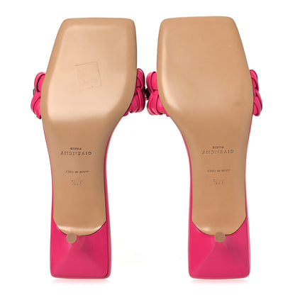 Givenchy Lambskin G Woven 50mm Kitten Heel Mule Sandals 37.5 Neon Pink 7 of 10