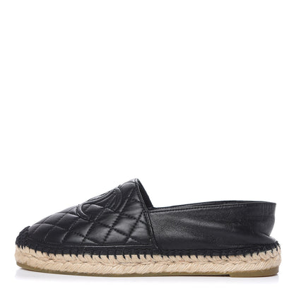Chanel Lambskin Quilted CC Espadrilles 37 Black 1 of 9
