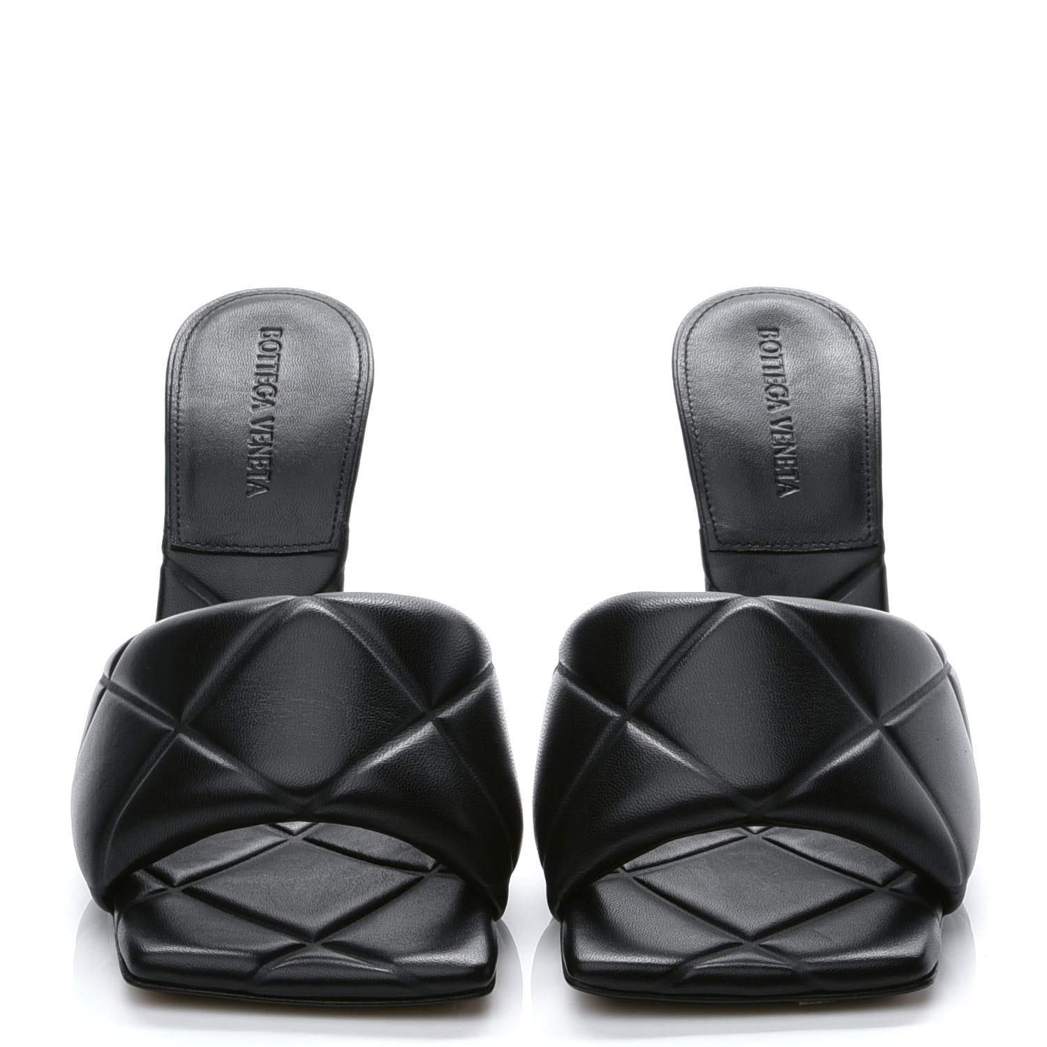Bottega Veneta Nappa Quilted Rubber Lido Mule Sandals 38 Black 4 of 9