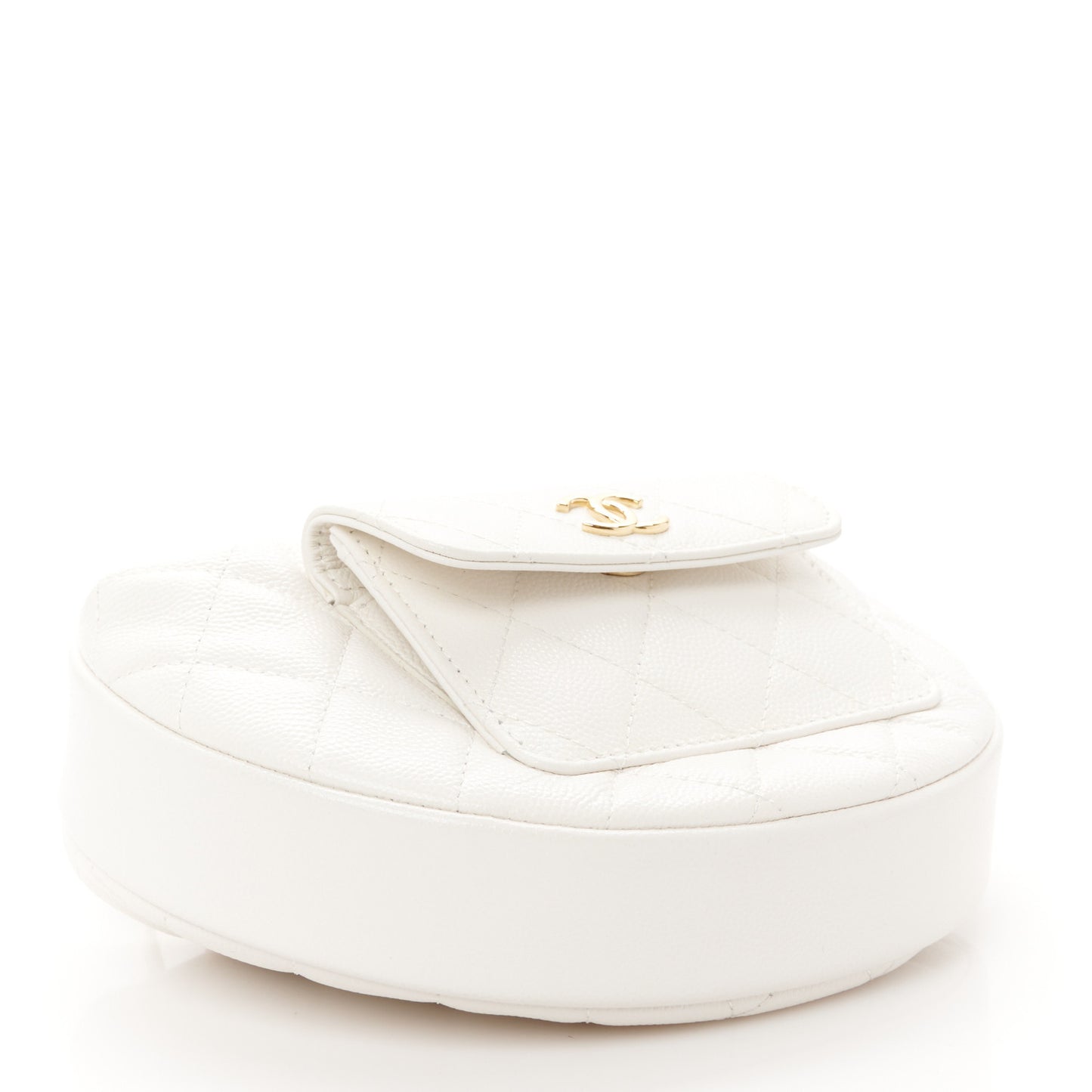 Caviar Quilted Polly Pocket Pouch Hobo White