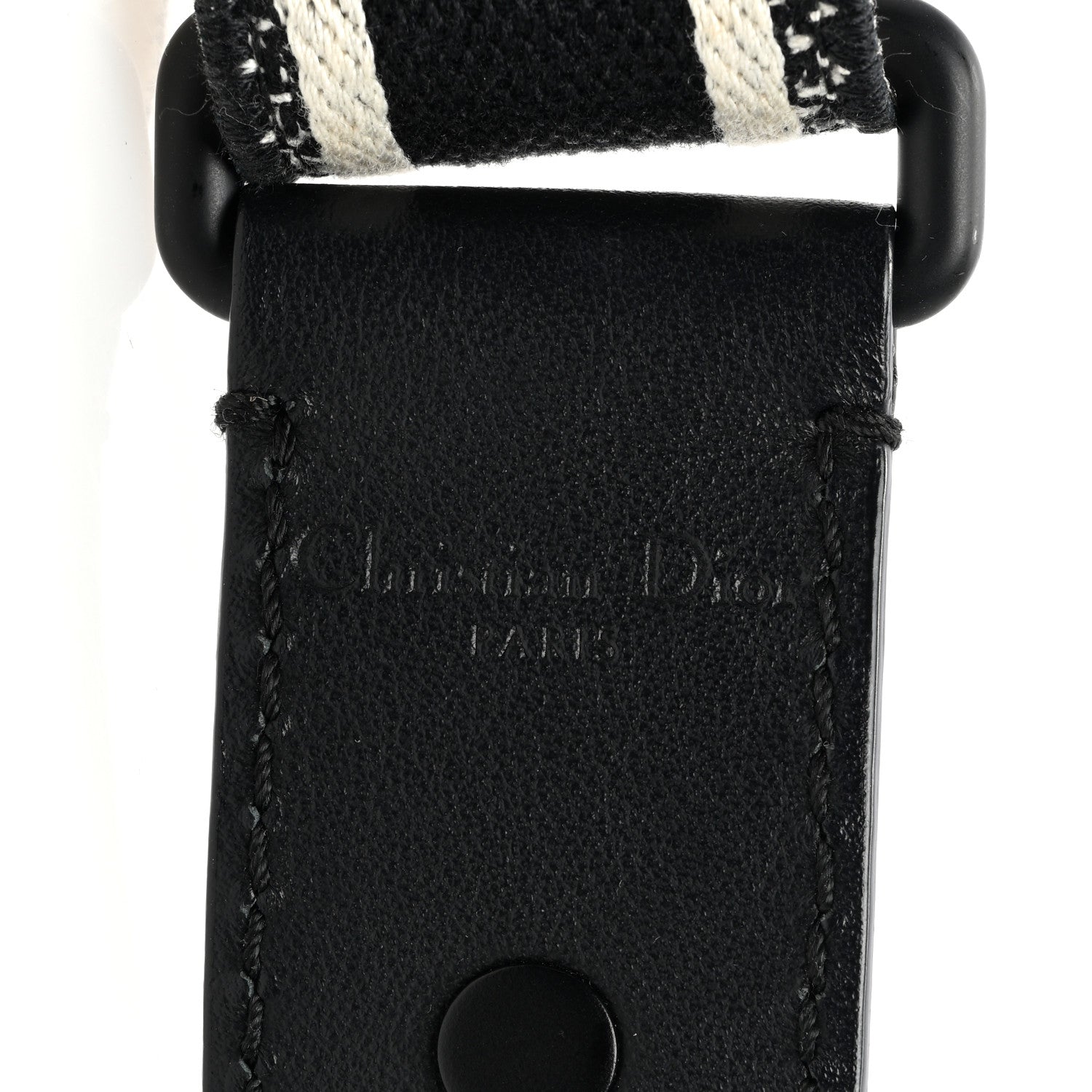 Christian Dior Canvas Embroidered Shoulder Strap Black Ultramatte 4 of 5