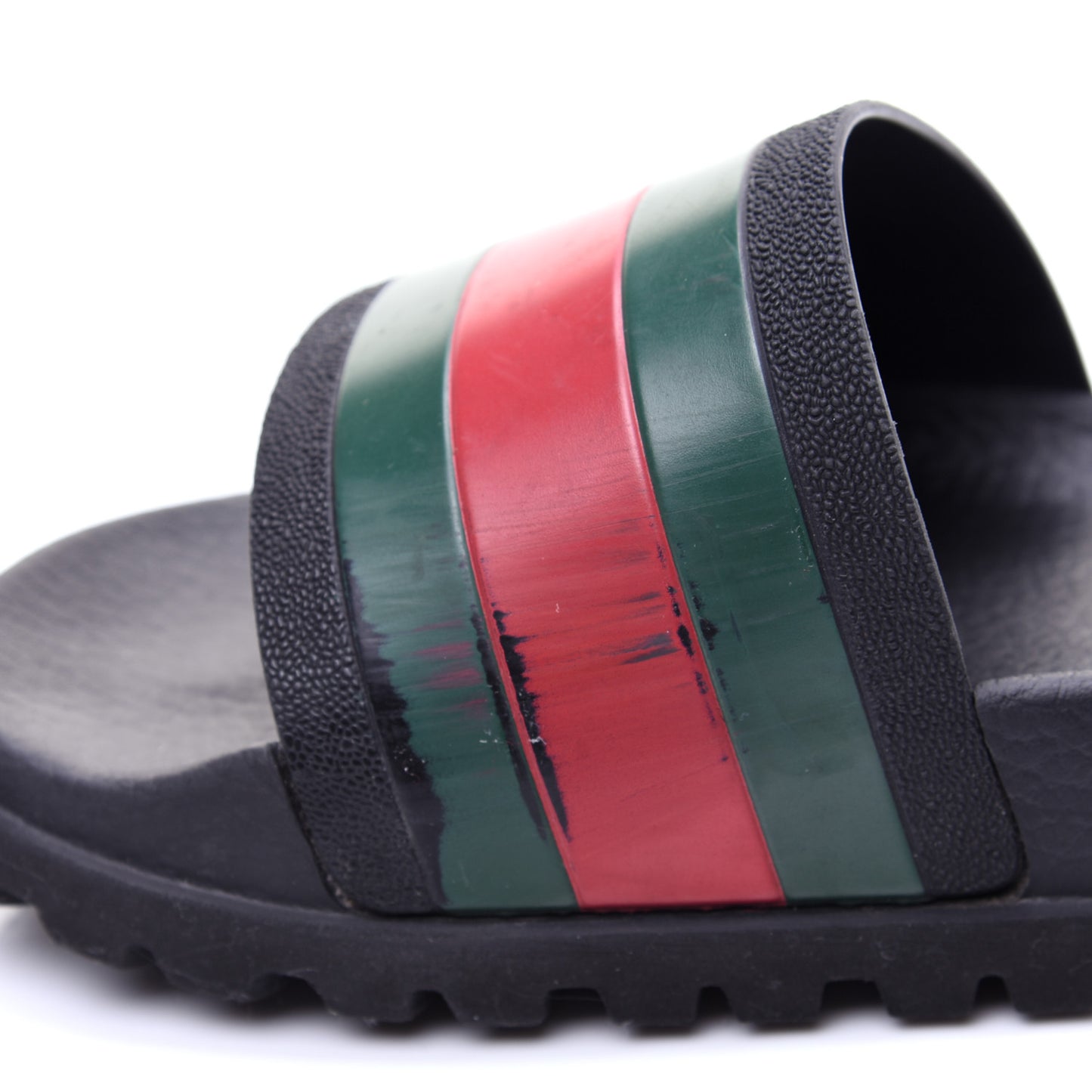 Rubber Web Mens Lug Sole Slide Sandals 6 Black Green Red