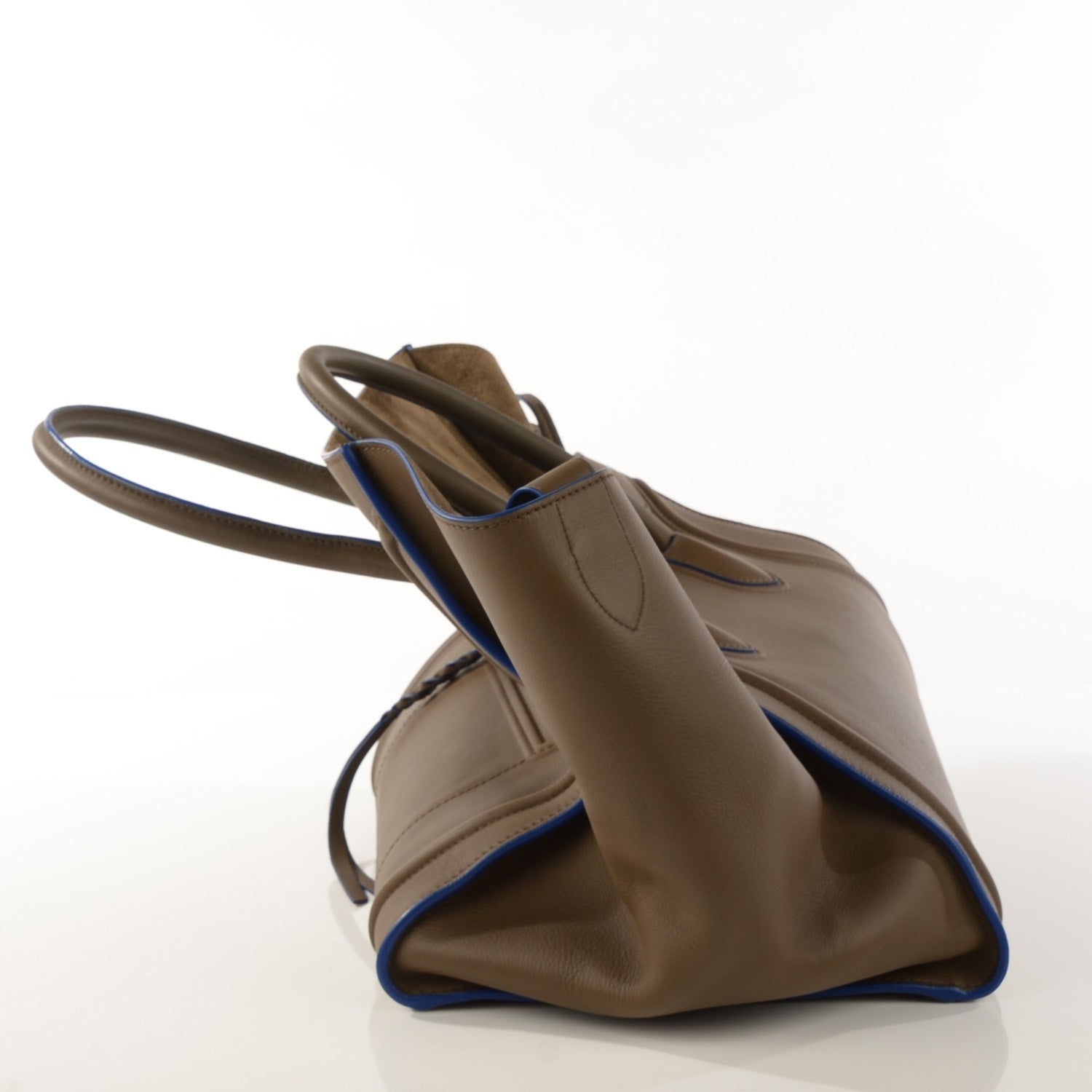 Celine Supple Calfskin Medium Phantom Luggage Khaki Cobalt Trim 2 of 10