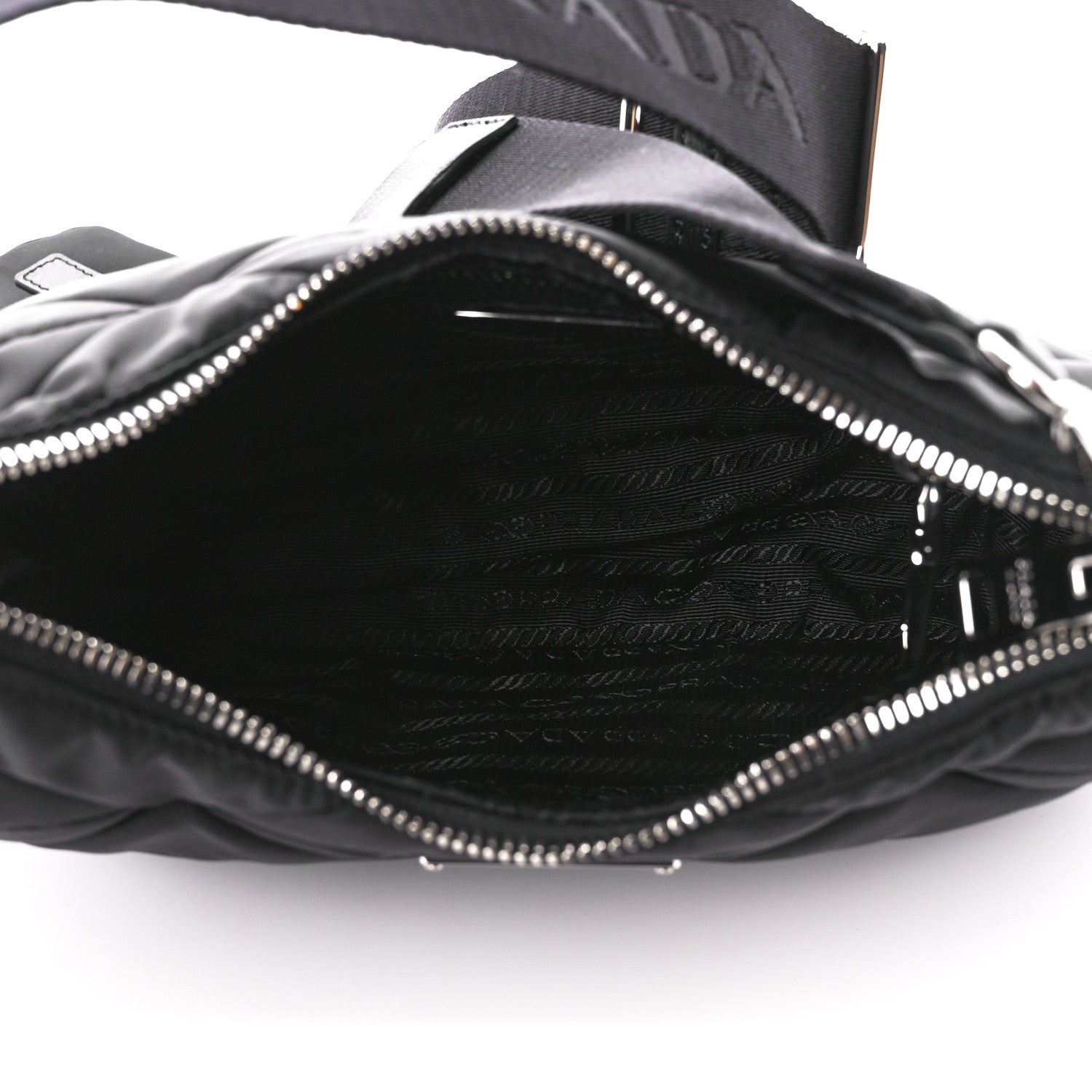 Prada Re-Nylon Triangle Padded Patchwork Shoulder Bag Black 5 of 11