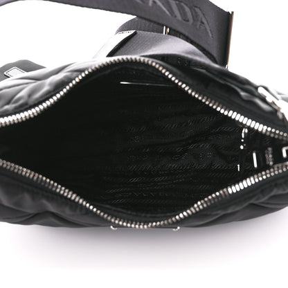 Prada Re-Nylon Triangle Padded Patchwork Shoulder Bag Black 5 of 11