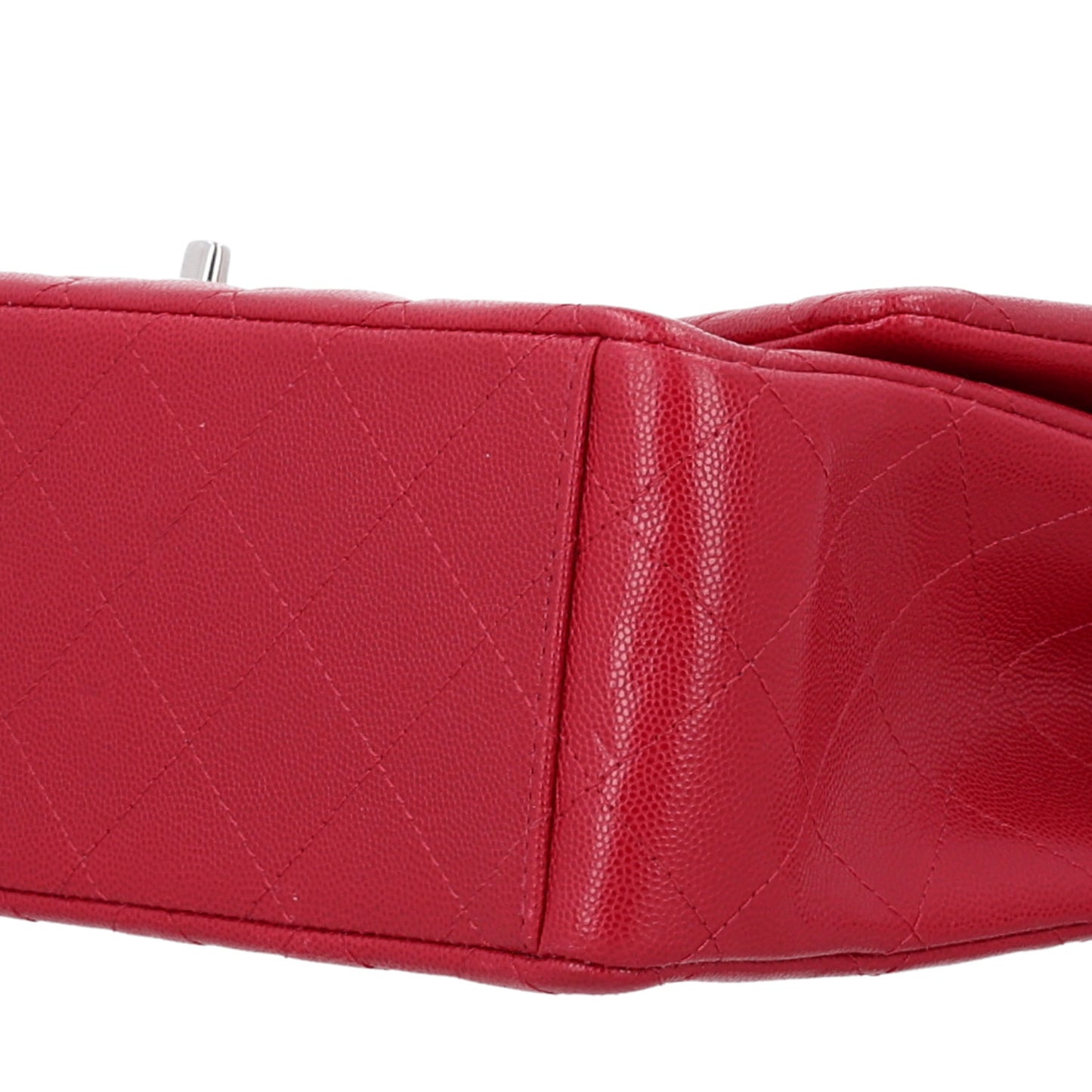 Caviar Quilted Maxi Double Flap Dark Red