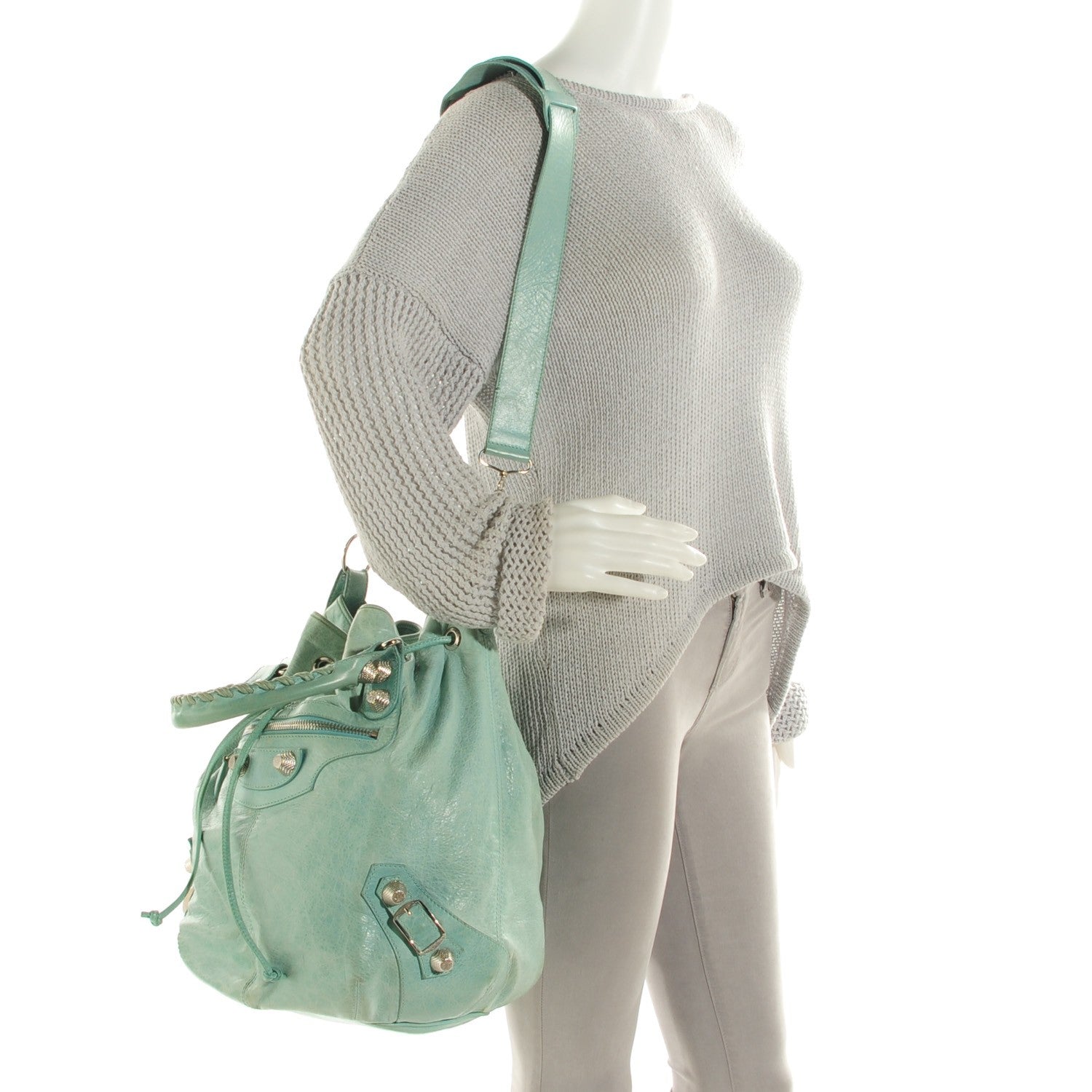 Balenciaga Agneau Giant 21 Silver Hardware Pompon Maldives 2 of 14