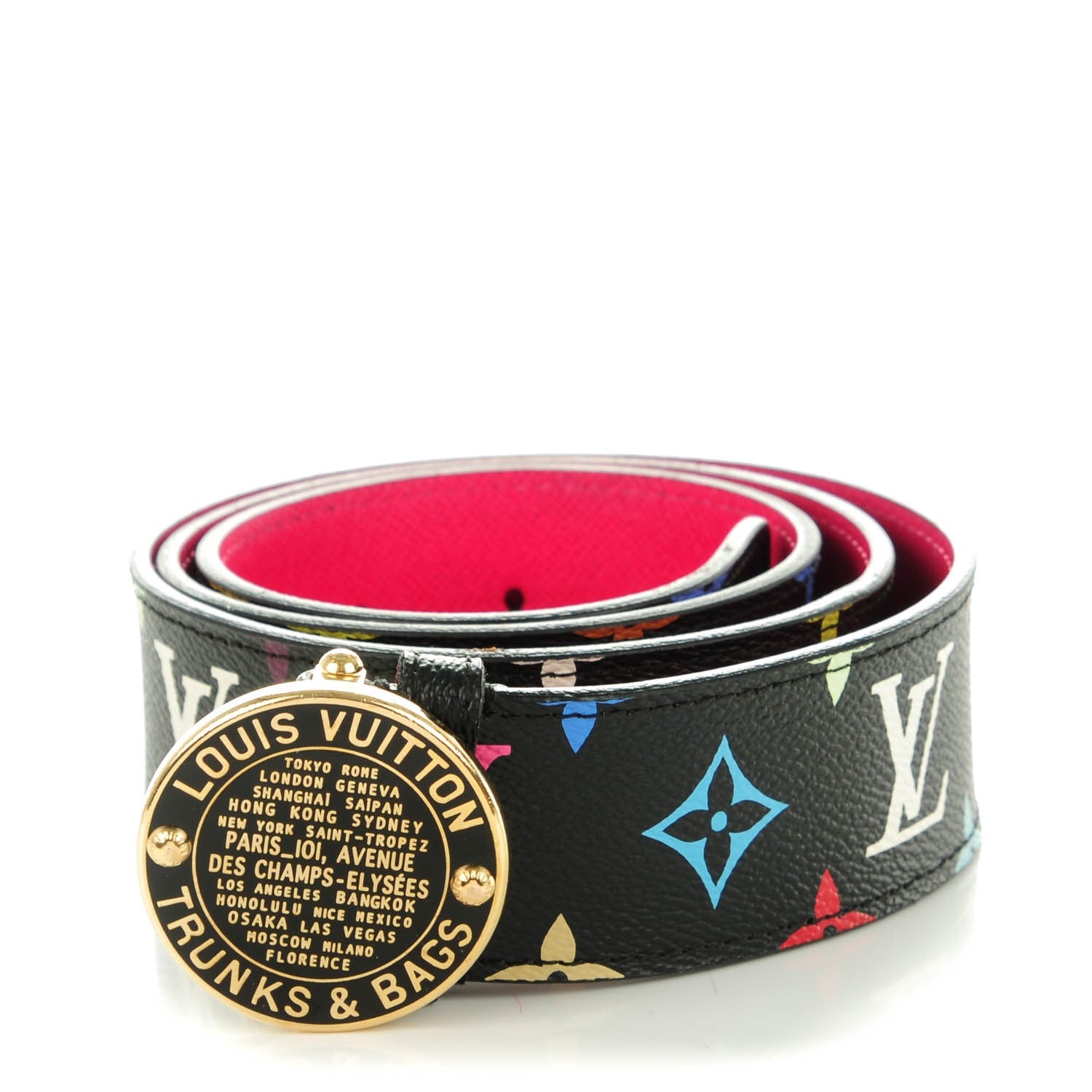 Louis Vuitton Monogram Multicolor Trunks and Bags Belt 90 36 Black Grenade 1 of 6