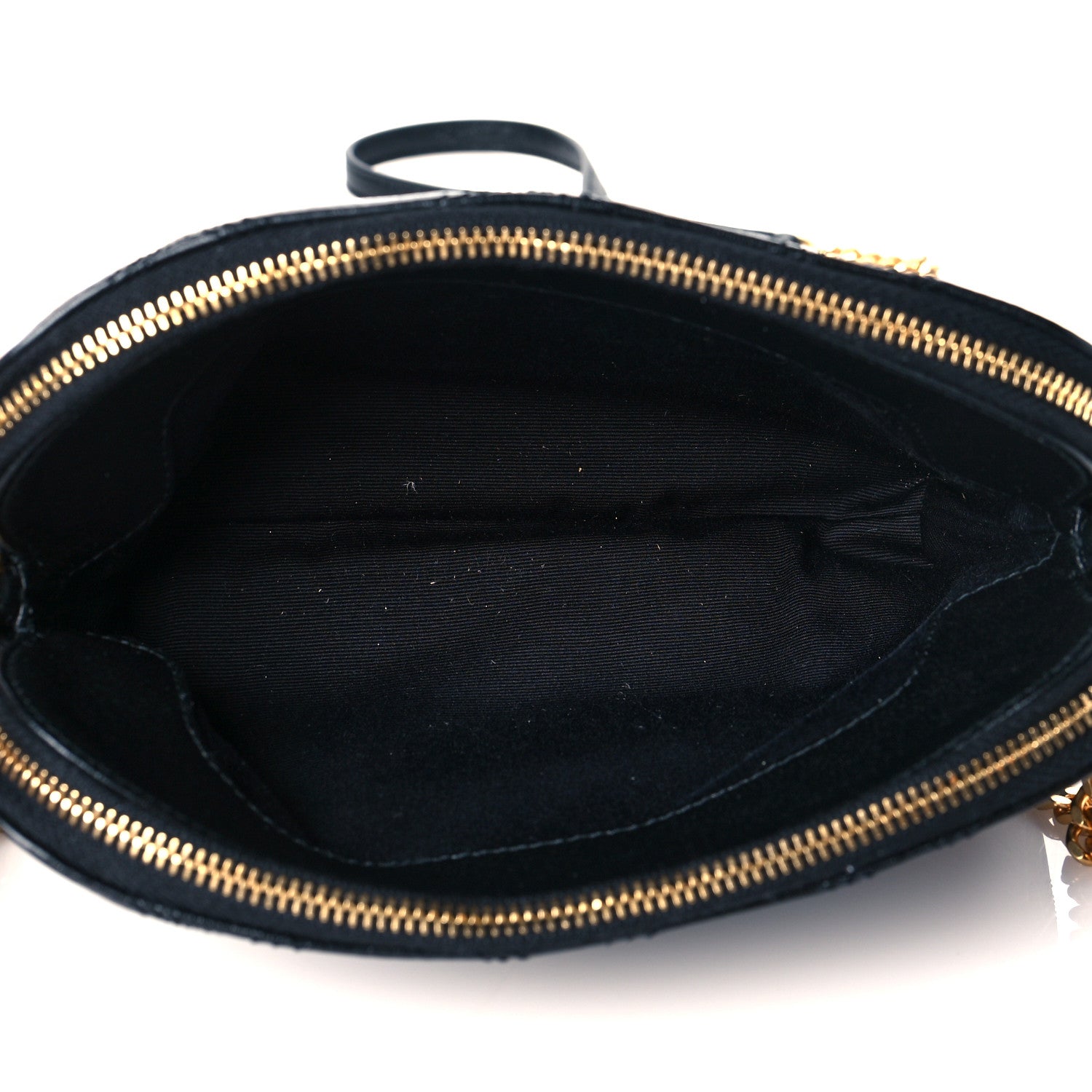 Saint Laurent Grained Lambskin Quilted Mini Becky Double Zip Bag Black 7 of 11