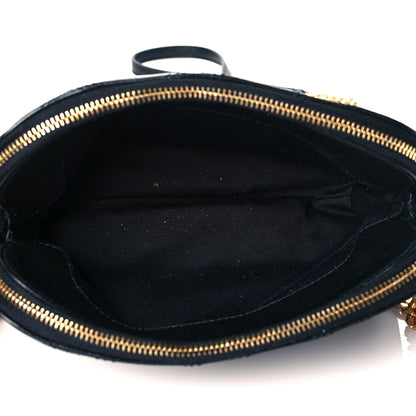 Saint Laurent Grained Lambskin Quilted Mini Becky Double Zip Bag Black 7 of 11