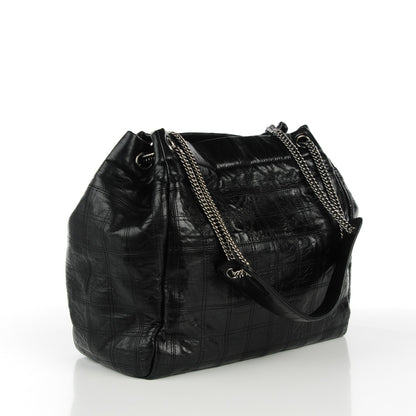 Chanel Lambskin Square Stitched Lax Accordion Shoulder Bag Black 3 of 7