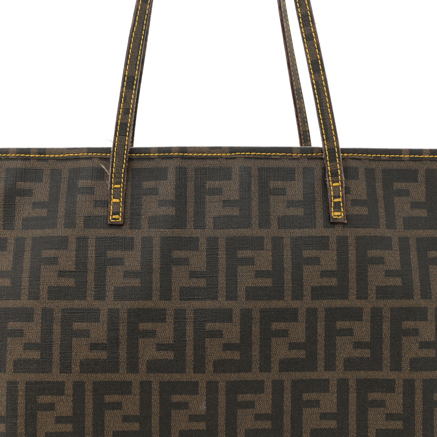 Fendi Zucca Spalmati Small Roll Tote Tobacco Yellow 8 of 18