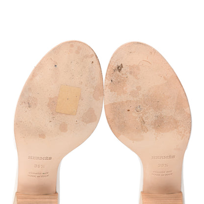 Hermes Calfskin Mona Sandals 39.5 White 6 of 10