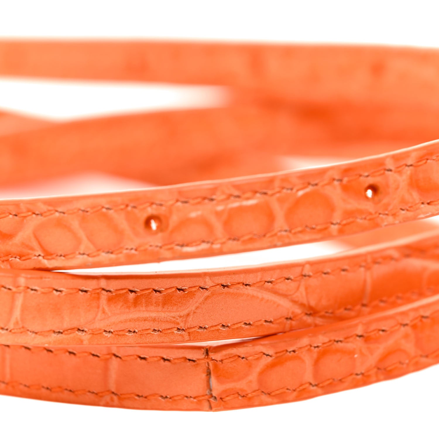 Balenciaga Shiny Calfskin Crocodile Embossed Hourglass Top Handle Bag Mini Orange 31 of 31
