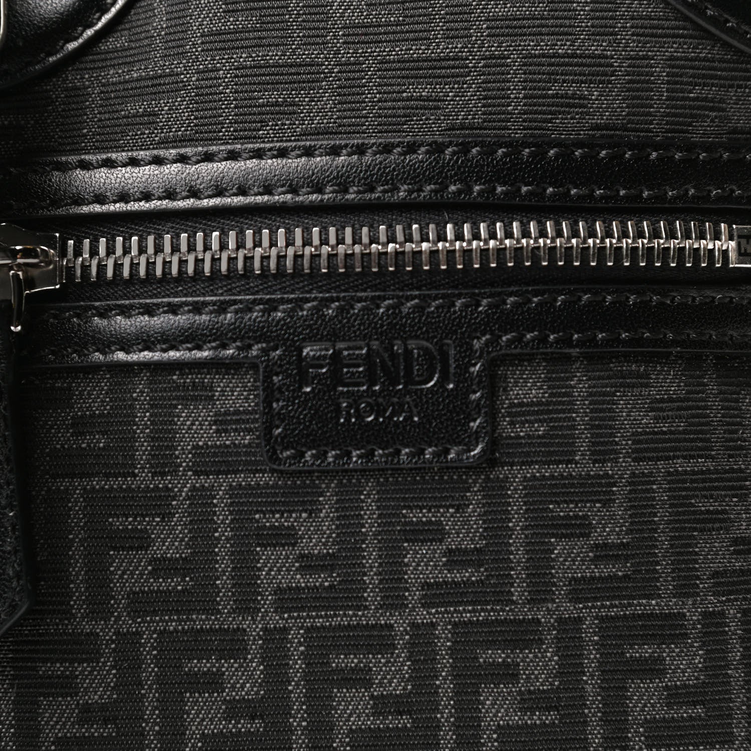Fendi Recycled Fabric Jacquard Vitello Astro Micro FF Mini Trolley Bag Asfalto Black 8 of 15