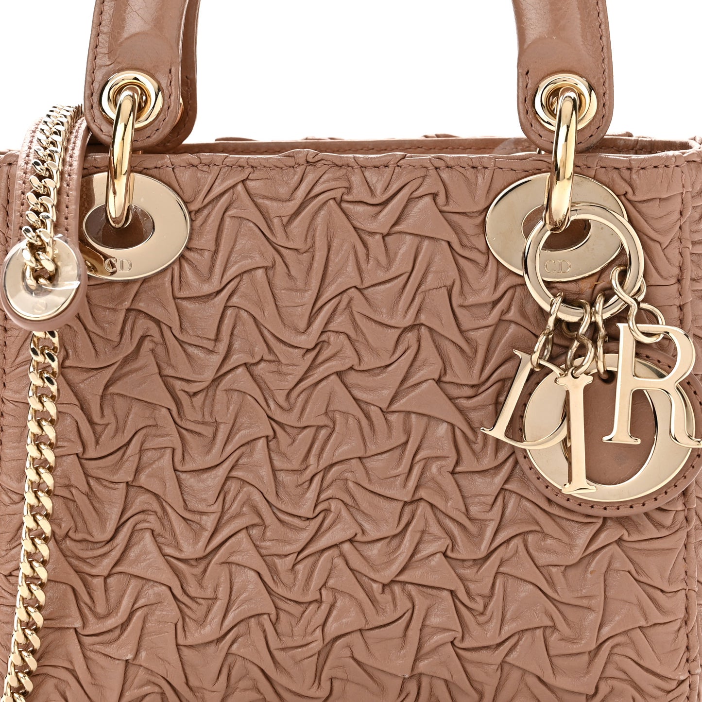 Lambskin Gathered Mini Lady Dior Fard