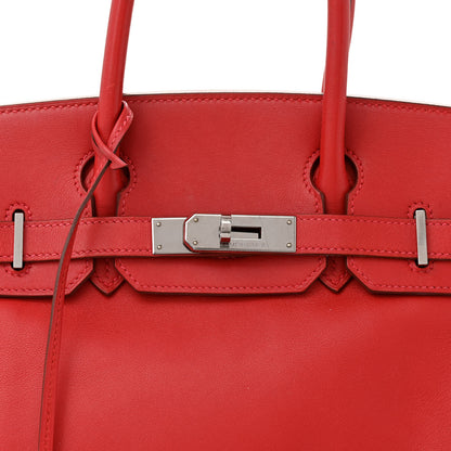 Hermes Swift Horseshoe Birkin 30 Rouge Vif Chocolate 8 of 17