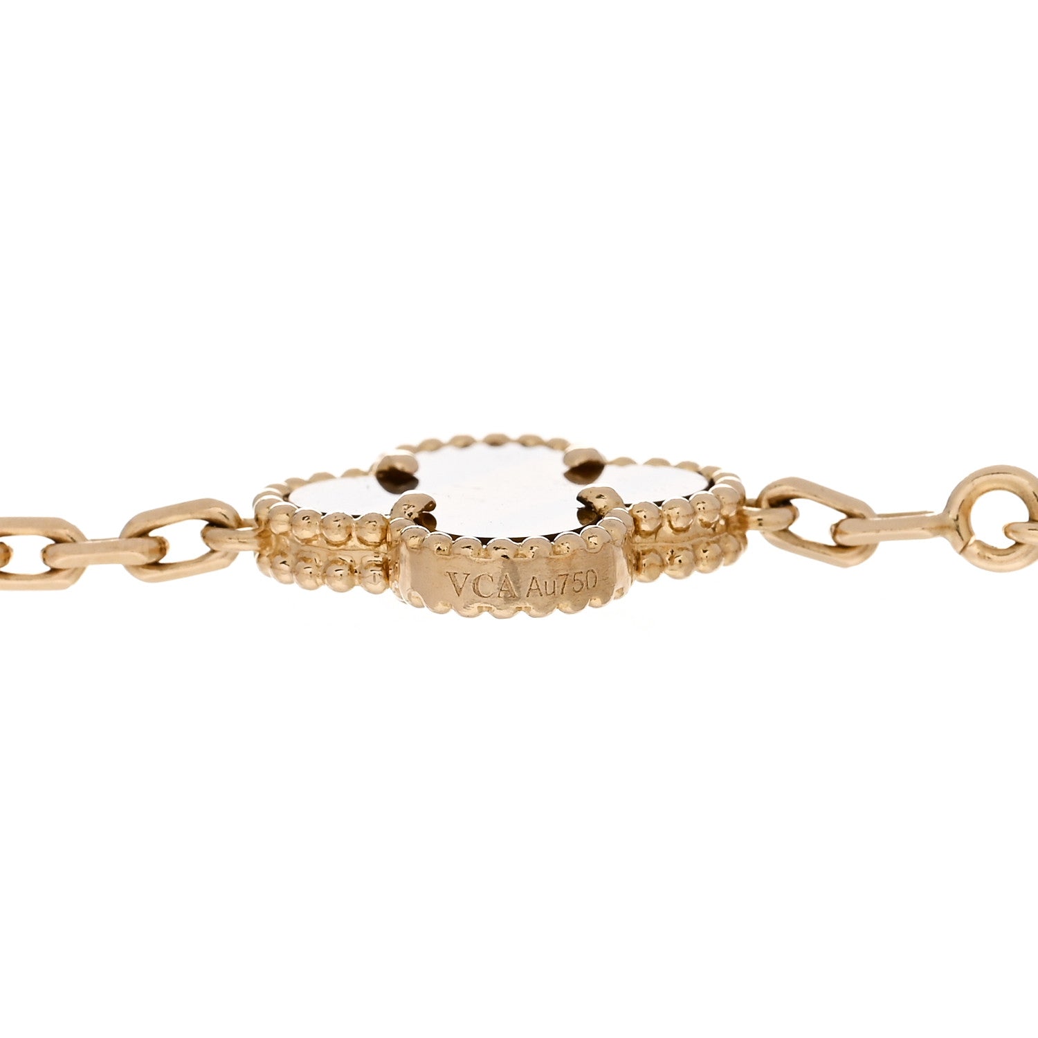 Van Cleef & Arpels 18K Yellow Gold Tiger Eye 5 Motifs Vintage Alhambra Bracelet 3 of 5