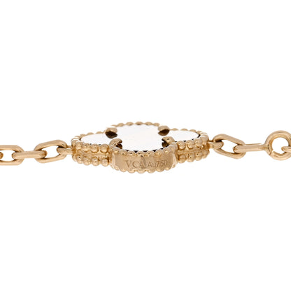 Van Cleef & Arpels 18K Yellow Gold Tiger Eye 5 Motifs Vintage Alhambra Bracelet 3 of 5