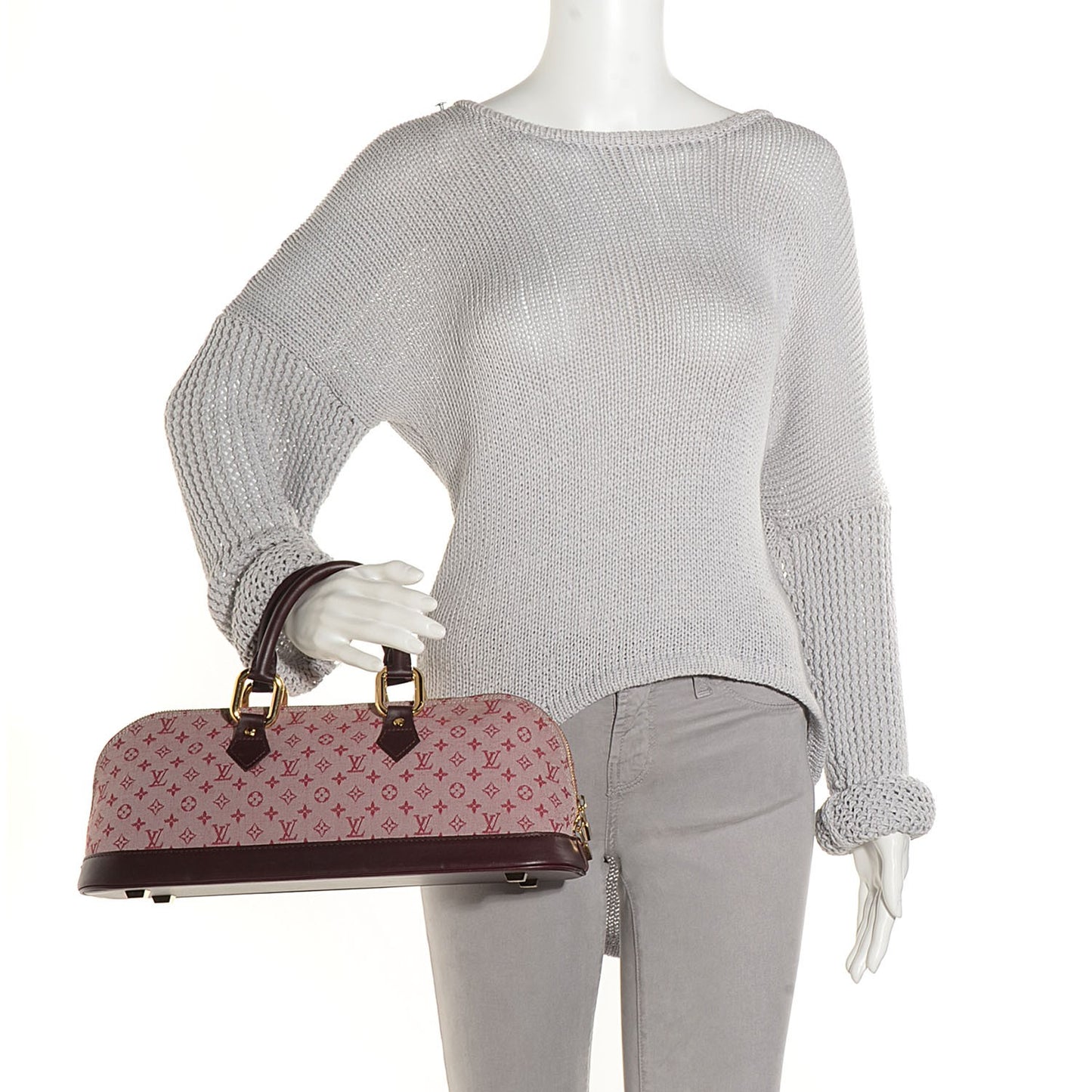 Mini Monogram Alma Long Cherry