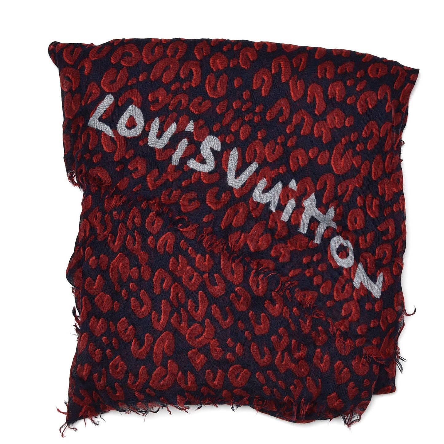 Cotton Leopard Stole Rouge Fauviste