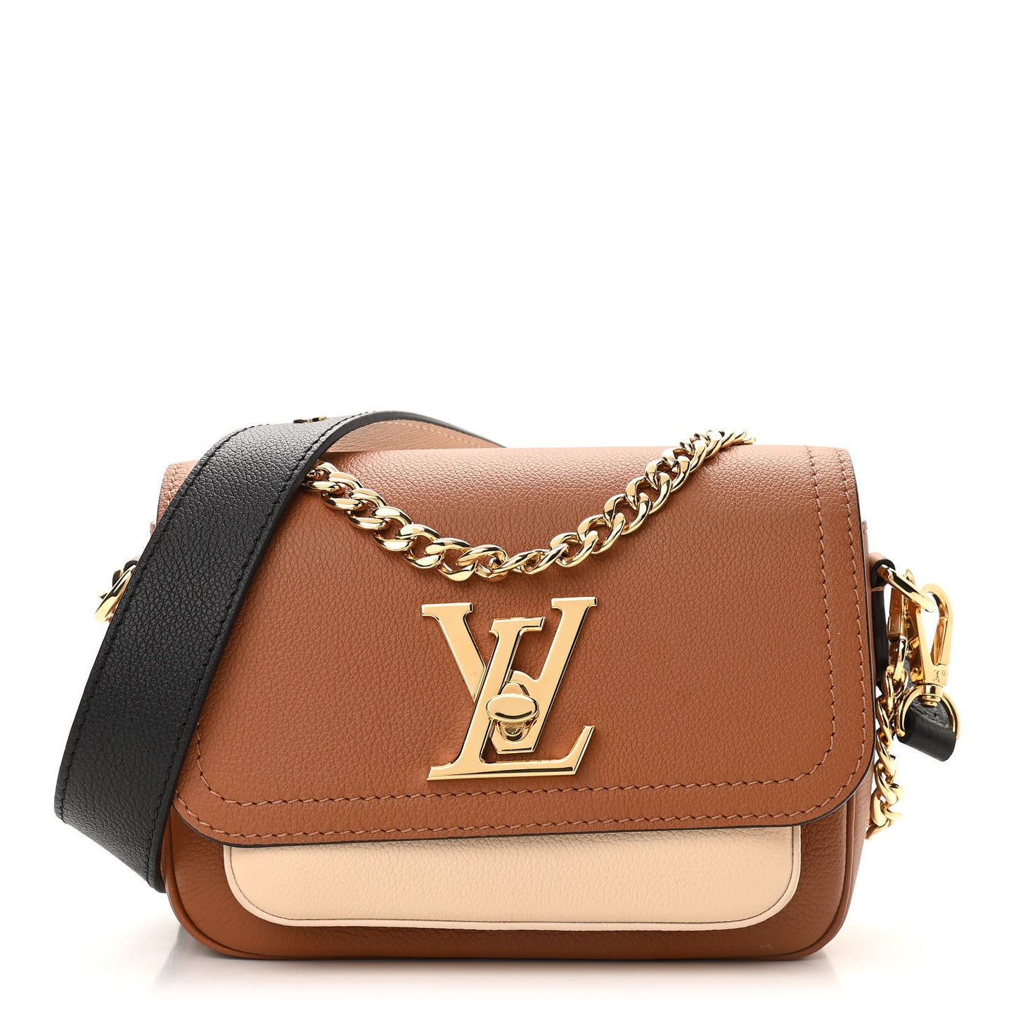 Grained Calfskin Lockme Tender Chataigne Brown