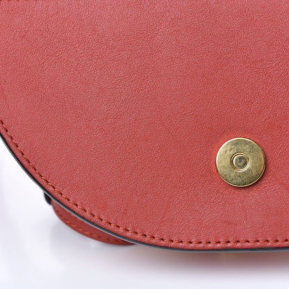 Chloe Calfskin Lambskin Small Quilted Studded Nile Bracelet Minaudiere Bag Sepia Red 10 of 12