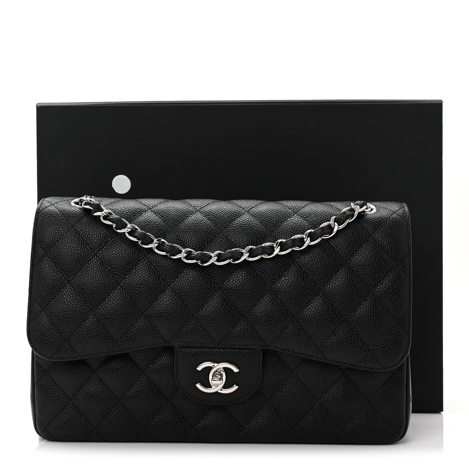 Chanel Caviar Quilted Jumbo Double Flap Black 11 of 11