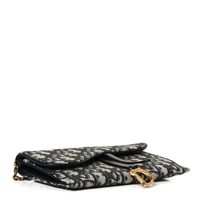 Christian Dior Oblique Saddle Chain Long Wallet Blue 4 of 13