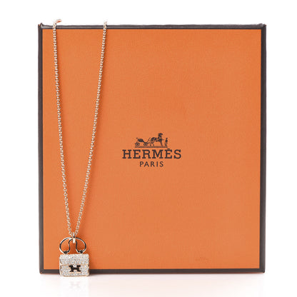 Hermes 18K Rose Gold Diamond Constance Amulette Pendant Necklace 6 of 6
