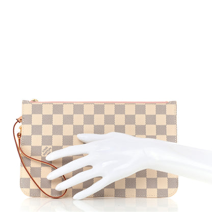 Louis Vuitton Damier Azur Neverfull MM GM Pochette Rose Ballerine 2 of 9