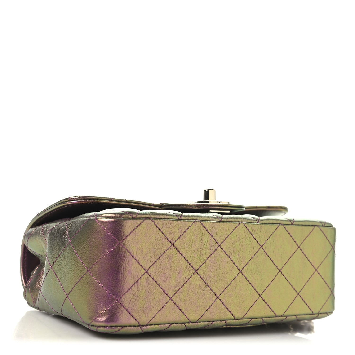Chanel Iridescent Lambskin Quilted Mini Rectangular Flap Purple 4 of 10